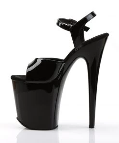Pleaser Direct Flamingo 809 Black Patent Platform Heels Larger Size Shoes
