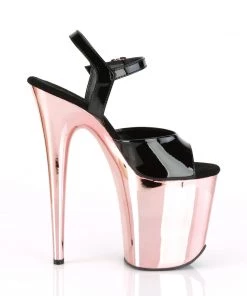 Pleaser Direct Flamingo 809 Black Patent & Rose Gold Chrome Platforms 9 Pleaser Direct Flamingo 809 Black Patent & Rose Gold Chrome Platforms