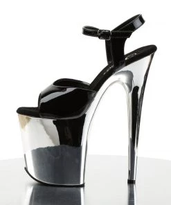 Pleaser Direct Flamingo 809 Black Patent & Silver Chrome Platforms 7 Pleaser Direct Flamingo 809 Black Patent & Silver Chrome Platforms