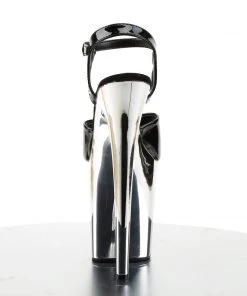 Pleaser Direct Flamingo 809 Black Patent & Silver Chrome Platforms 8 Pleaser Direct Flamingo 809 Black Patent & Silver Chrome Platforms