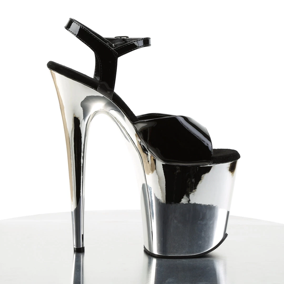 Pleaser Direct Flamingo 809 Black Patent & Silver Chrome Platforms 5 Pleaser Direct Flamingo 809 Black Patent & Silver Chrome Platforms