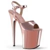 Pleaser Direct Flamingo 809 Rose Gold Chrome Platform Heels Larger Size Shoes