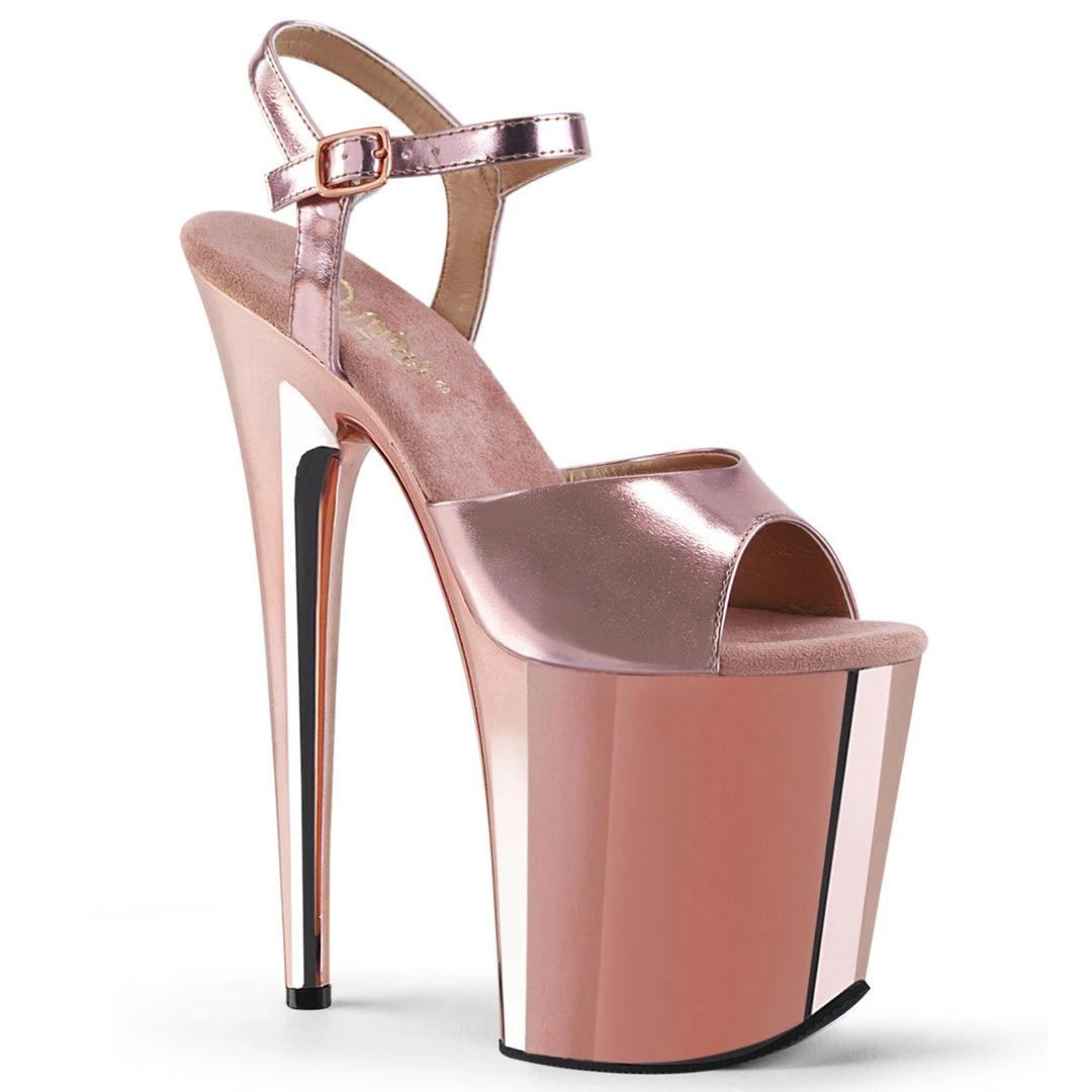 Pleaser Direct Flamingo 809 Rose Gold Chrome Platform Heels Larger Size Shoes 1 Pleaser Direct Flamingo 809 Rose Gold Chrome Platform Heels Larger Size Shoes