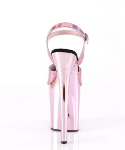 Pleaser Direct Flamingo 809HG Pink Hologram And Chrome Platforms Platform Shoes