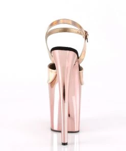 Pleaser Direct Flamingo 809HG Rose Gold Hologram & Chrome Platforms Platform Shoes