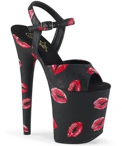Pleaser Direct Platform Shoes Flamingo 809KISSES Black Kiss Platforms