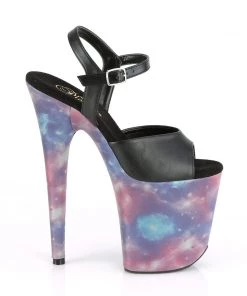 Pleaser Direct Platform Shoes Flamingo 809REFL Black & Galaxy Platforms 9 Pleaser Direct Platform Shoes Flamingo 809REFL Black & Galaxy Platforms