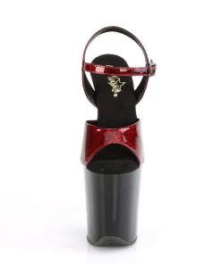 Pleaser Direct Flamingo 809SP Black And Red Snake Print Platform Heels