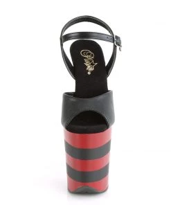 Pleaser Direct Flamingo 809SR Black & Red Striped Platforms