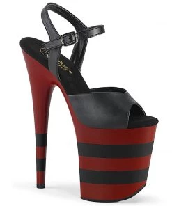 Pleaser Direct Flamingo 809SR Black & Red Striped Platforms