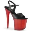 Pleaser Direct Platform Shoes Flamingo 809T Black Matte & Red Platforms