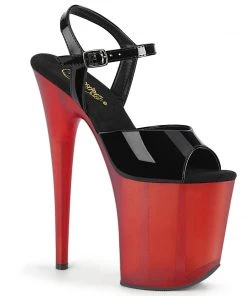Pleaser Direct Flamingo 809T Black & Red Platforms