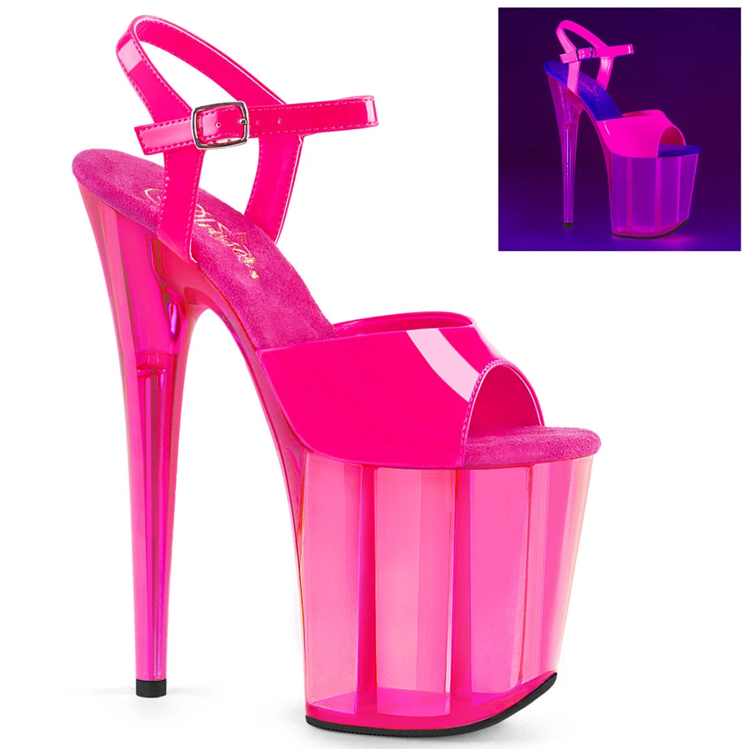 Pleaser Direct Flamingo 809UVT Pink Neon Platforms Platform Shoes 1 Pleaser Direct Flamingo 809UVT Pink Neon Platforms Platform Shoes