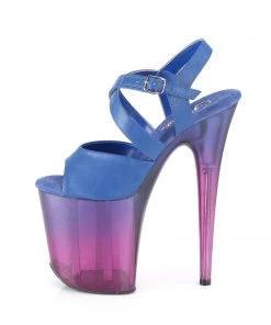 Pleaser Direct Flamingo 822T Blue & Purple Ombre Translucent Platforms Platform Shoes