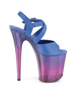 Pleaser Direct Flamingo 822T Blue & Purple Ombre Translucent Platforms Platform Shoes