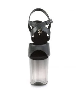 Pleaser Direct Flamingo 822T Black & Grey Ombre Translucent Platforms Platform Shoes