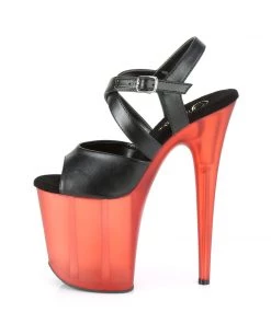 Pleaser Direct Flamingo 822T Black & Red Ombre Translucent Platforms Platform Shoes