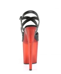 Pleaser Direct Flamingo 822T Black & Red Ombre Translucent Platforms Platform Shoes