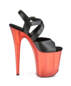 Pleaser Direct Flamingo 822T Black & Red Ombre Translucent Platforms Platform Shoes