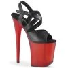 Pleaser Direct Flamingo 822T Black & Red Ombre Translucent Platforms Platform Shoes