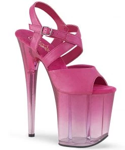Pleaser Direct Flamingo 822T Pink Ombre Translucent Platforms Platform Shoes