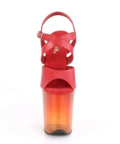 Pleaser Direct Flamingo 822T Red Ombre Translucent Platforms Platform Shoes