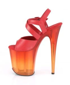 Pleaser Direct Flamingo 822T Red Ombre Translucent Platforms Platform Shoes