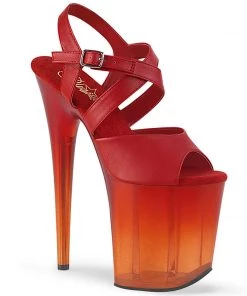 Pleaser Direct Flamingo 822T Red Ombre Translucent Platforms Platform Shoes