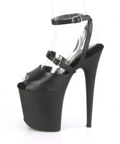 Pleaser Direct Flamingo 829 Black Open Toe Platform Heels