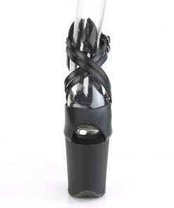 Pleaser Direct Flamingo 865 Black Criss Cross Platforms