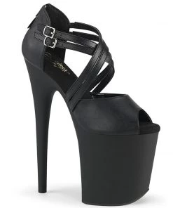 Pleaser Direct Flamingo 865 Black Criss Cross Platforms