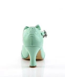 Pleaser Direct Flapper 11 Green With Bow Kitten Heels Larger Size Shoes
