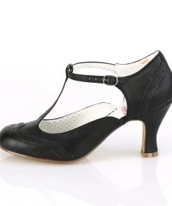 Pleaser Direct Flapper 26 Black Kitten Heels