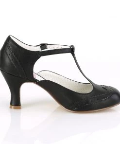 Pleaser Direct Flapper 26 Black Kitten Heels