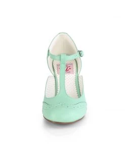 Pleaser Direct Larger Size Shoes Flapper 26 Mint Green Kitten Heels