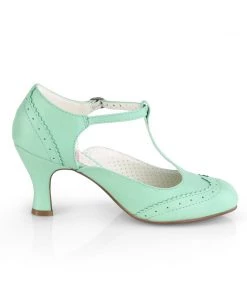 Pleaser Direct Larger Size Shoes Flapper 26 Mint Green Kitten Heels
