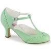 Pleaser Direct Larger Size Shoes Flapper 26 Mint Green Kitten Heels