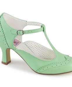 Pleaser Direct Larger Size Shoes Flapper 26 Mint Green Kitten Heels