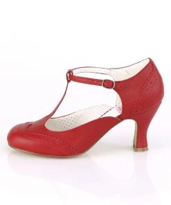 Pleaser Direct Larger Size Shoes Flapper 26 Red Kitten Heels