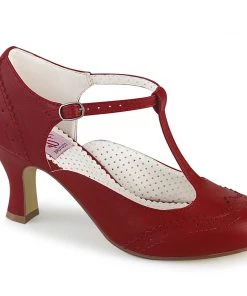 Pleaser Direct Larger Size Shoes Flapper 26 Red Kitten Heels