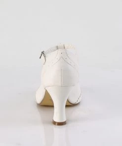 Pleaser Direct Flapper 26 White Kitten Heels