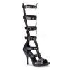 Pleaser Direct Gladiator 208 Black High Heel Sandals Larger Size Shoes