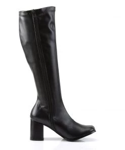 Pleaser Direct Gogo 300 Black Matte Knee High Boots
