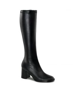 Pleaser Direct Gogo 300 Black Matte Knee High Boots