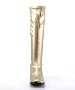 Pleaser Direct Gogo 300 Gold Matte Knee High Boots Larger Size Shoes