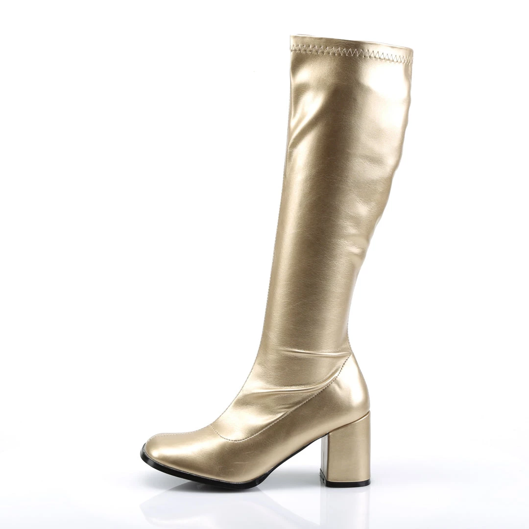 Pleaser Direct Gogo 300 Gold Matte Knee High Boots Larger Size Shoes 3 Pleaser Direct Gogo 300 Gold Matte Knee High Boots Larger Size Shoes