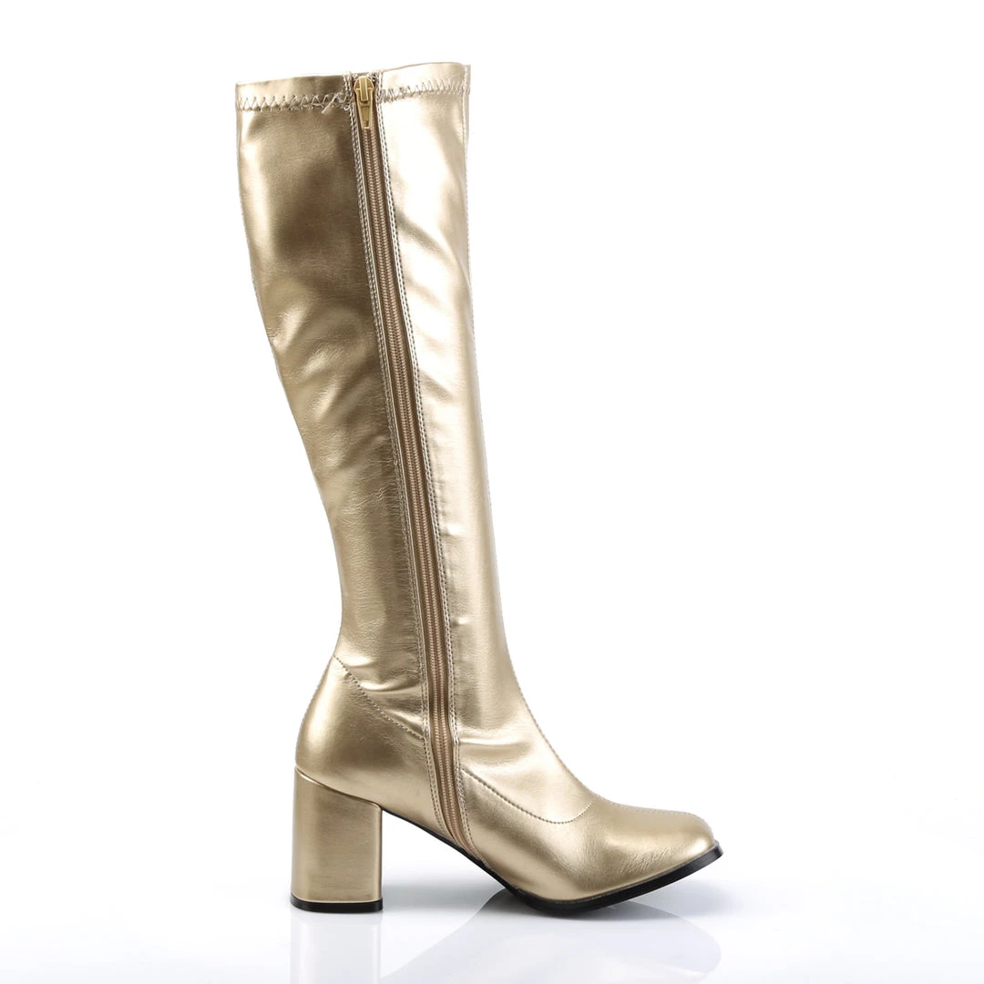 Pleaser Direct Gogo 300 Gold Matte Knee High Boots Larger Size Shoes 5 Pleaser Direct Gogo 300 Gold Matte Knee High Boots Larger Size Shoes