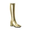 Pleaser Direct Gogo 300 Gold Matte Knee High Boots Larger Size Shoes