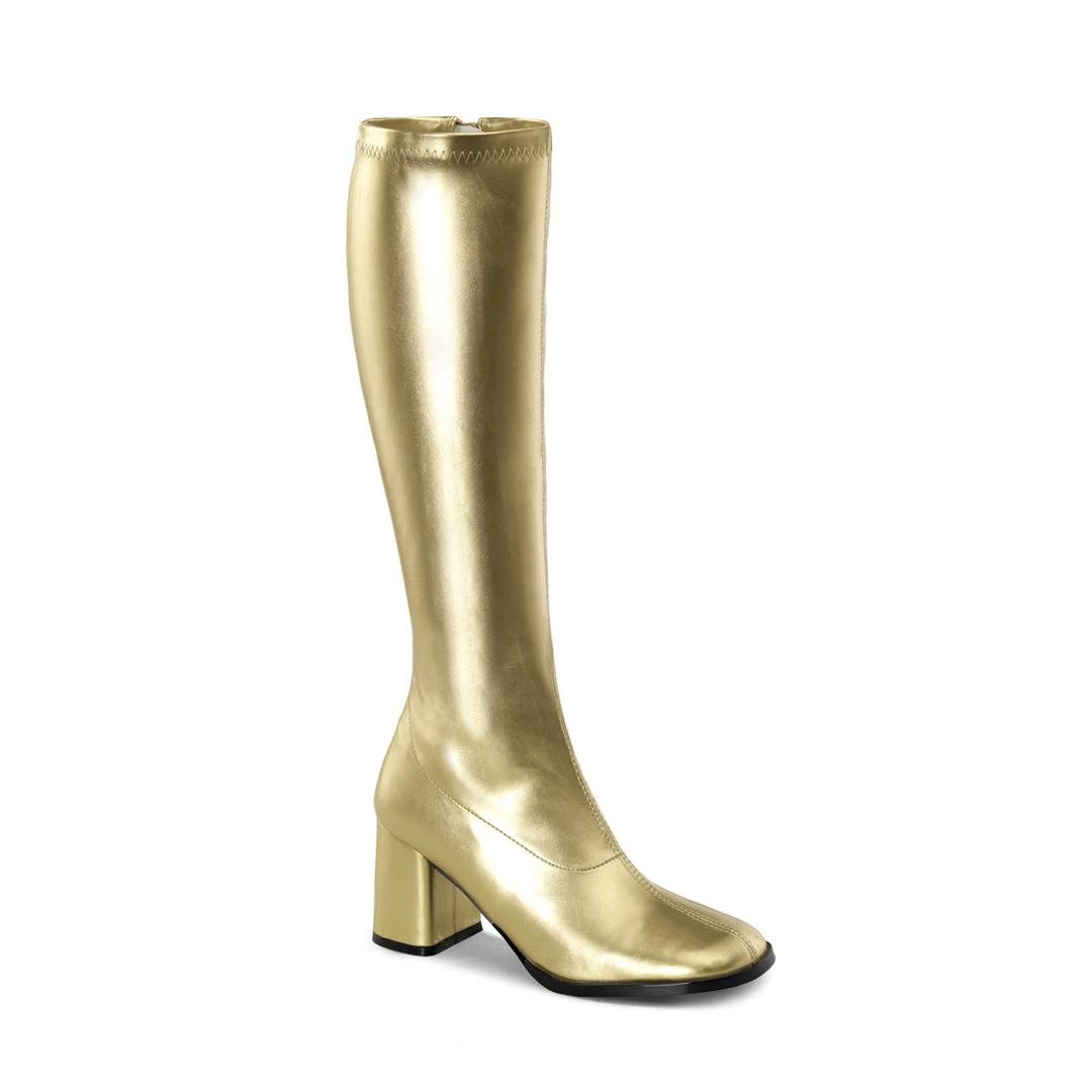 Pleaser Direct Gogo 300 Gold Matte Knee High Boots Larger Size Shoes 1 Pleaser Direct Gogo 300 Gold Matte Knee High Boots Larger Size Shoes