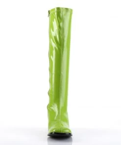 Pleaser Direct Gogo 300 Green Patent Knee High Boots